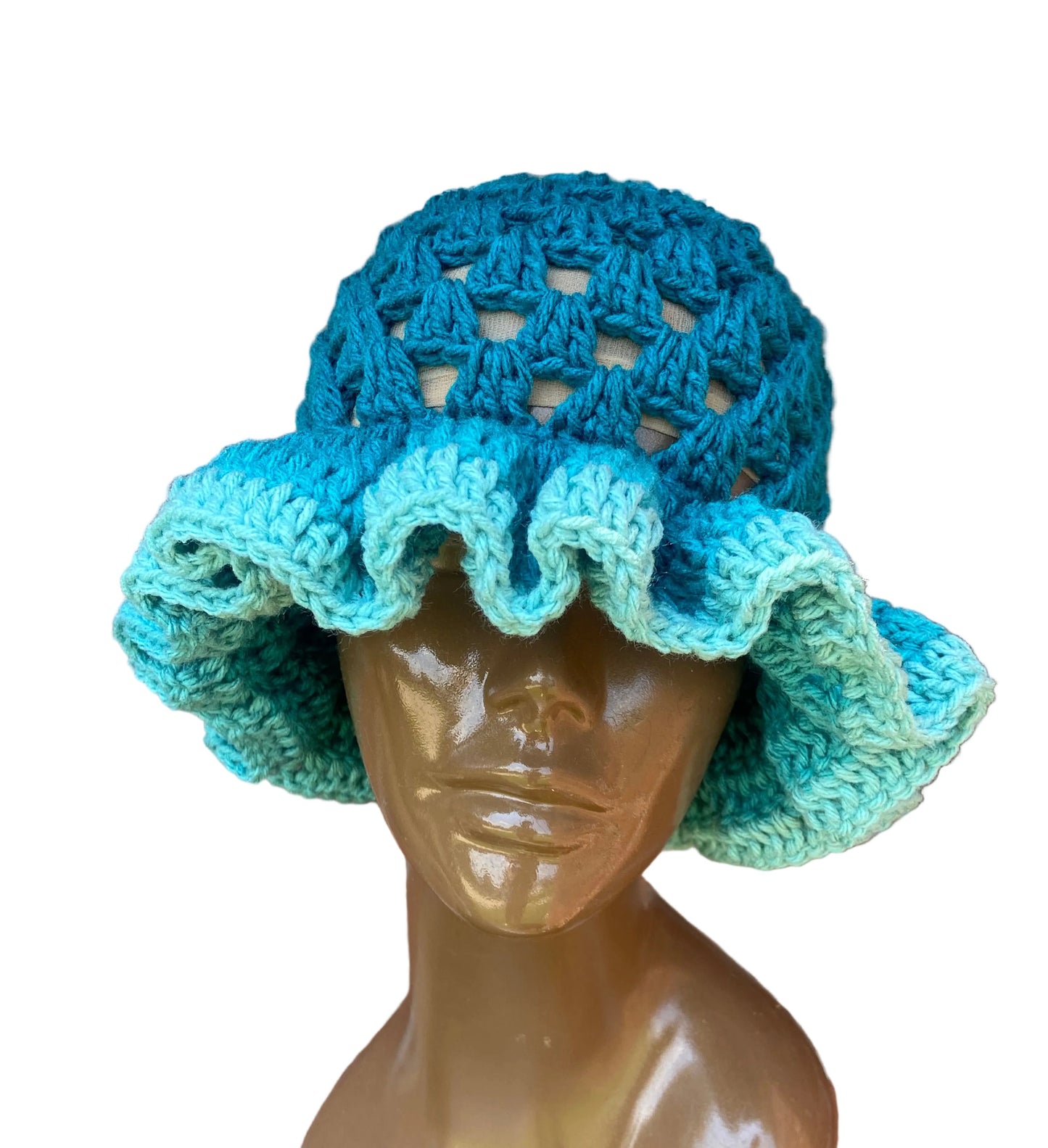Blue Ombré Granny Stitch Hat