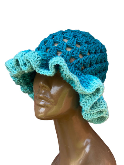 Blue Ombré Granny Stitch Hat