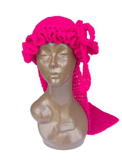 Fuchsia Ruffle Du Rag