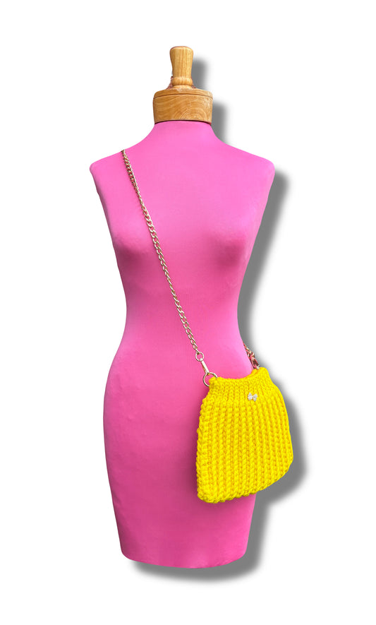Yellow Ribbed Crossbody