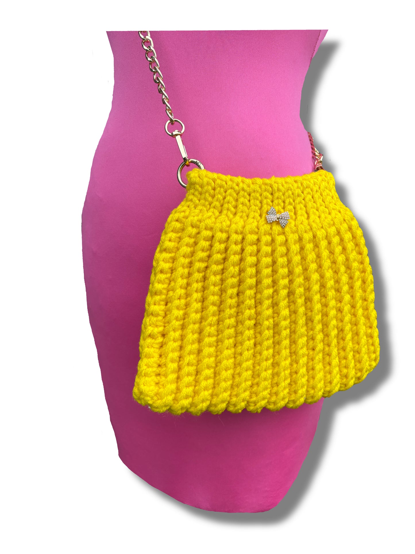 Yellow Ribbed Crossbody