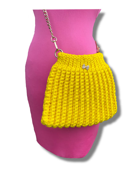 Yellow Ribbed Crossbody